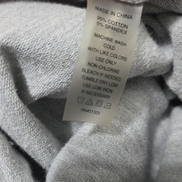 Two By Vince Camuto Heather Gray Short Sleeve Oversized Sweatshirt Top Size XS - Picture 5 of 5